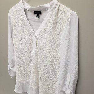 AB Studio White Stylish Blouse